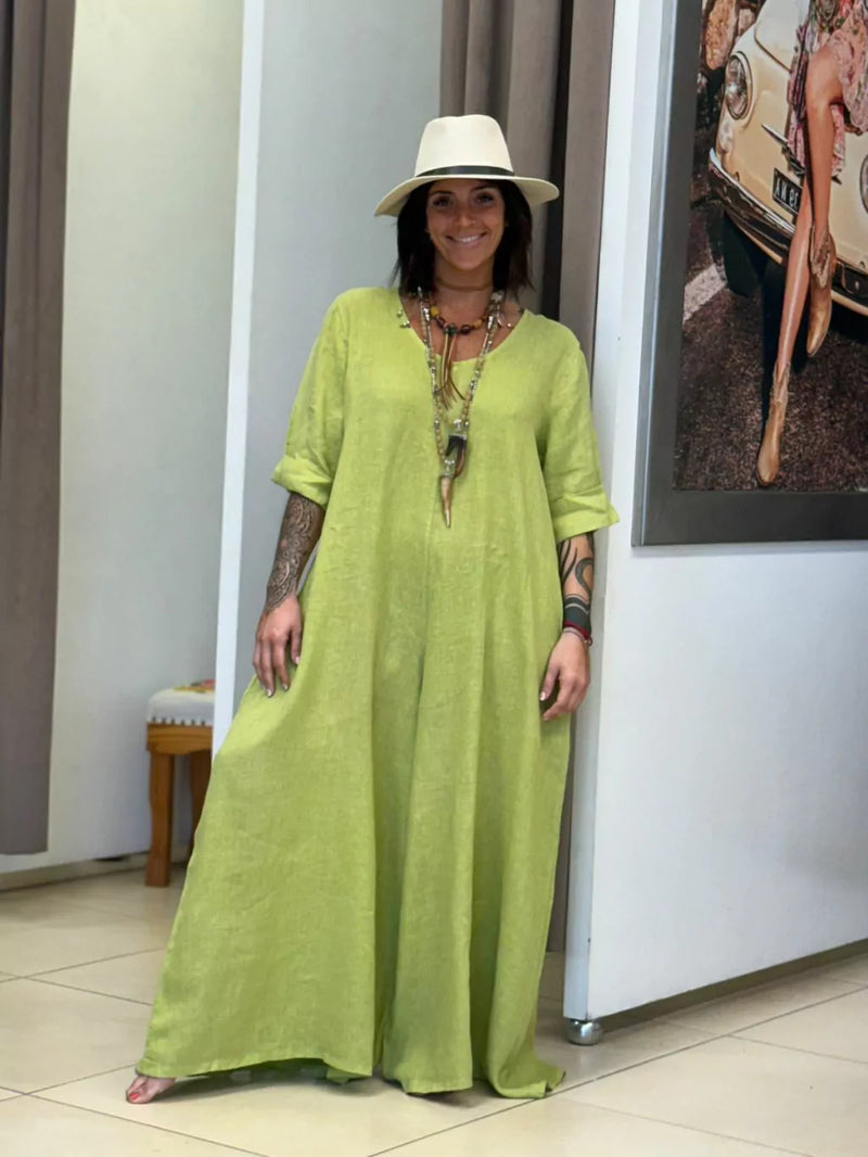 Macacão Boho Chic em Linho – Compre 1 e Leve 3!